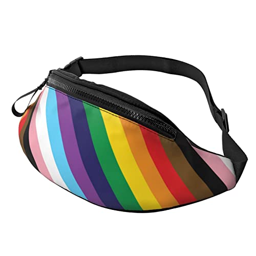 Bauchtasche mit Regenbogen- und Transgender-Pride-Flagge für Männer und Frauen, verstellbare Gürteltasche, lässige Hüfttasche für Reisen, Partys, Festivals, Wandern, Laufen, Radfahren von Lsjuee