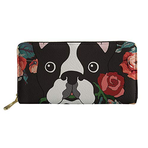 Lsjuee Tierbedruckte PU-Leder-Frauen-Handtasche-Lange Geldbörsen-Bulldogge #1 von Lsjuee