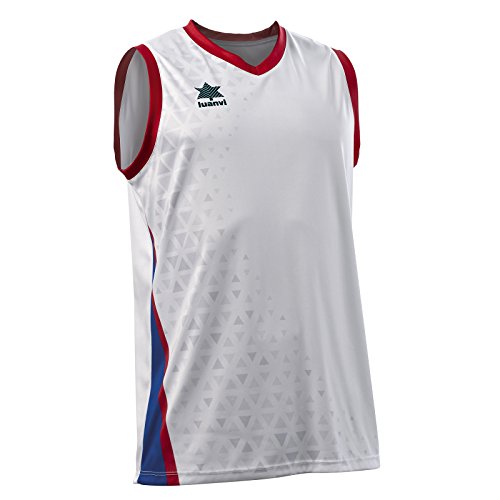 Luanvi Basket Cardiff Basketball-T-Shirt, ärmellos, Herren, Weiß/Blau, XXL von Luanvi