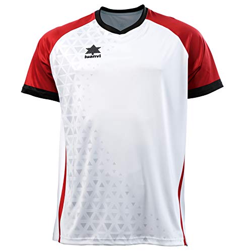 Luanvi Cardiff Shirt, Unisex Kinder, 11482_0002XXS, Weiß und Rot, XXS von Luanvi