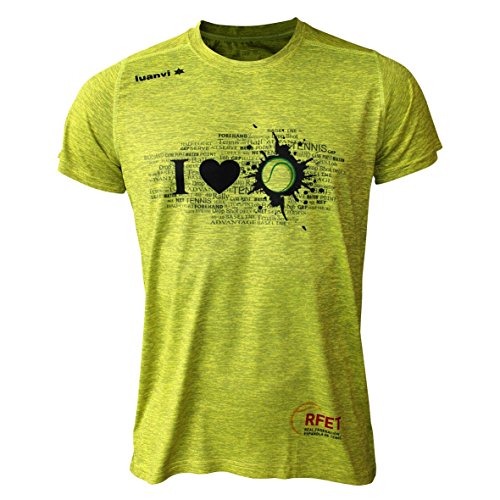 Luanvi Limited Edition Technisches T-Shirt I Love Tennis, Herren S Pistaziengrün von Luanvi