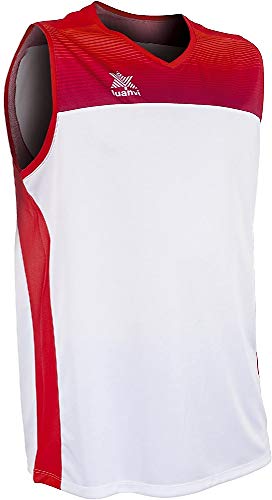 Luanvi Portland T-Shirt für Basketball, Unisex, Erwachsene, Unisex, Basketball-Trikot., 07817_00024XS, Weiß/Rot, XXXXS von Luanvi