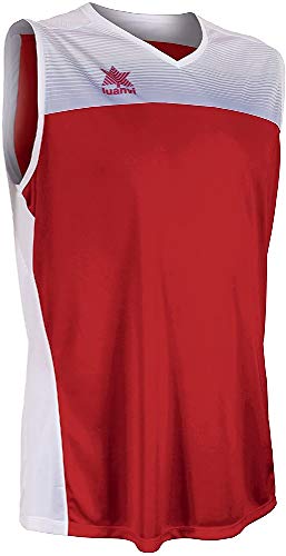 Luanvi Portland Shirt Spezialisiert Basketball, Unisex Erwachsene, Unisex-Erwachsene, 07817_10843XS, rot/weiß, XXXS von Luanvi