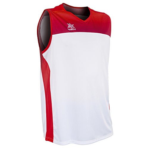 Luanvi Portland Shirt Spezialisiert Basketball, Unisex Erwachsene XS Weiß/Rot von Luanvi