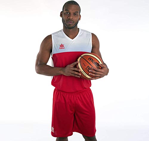 Luanvi Portland Shirt Spezialisiert Basketball, Unisex Erwachsene XS rot/weiß von Luanvi