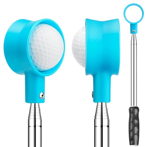 Lubynia Golfball-Retriever, 2,7 m Golfball-Retriever für Wasser, unzerbrechliches Kopfball-Retriever-Werkzeug, Golf | Teleskopisch | zweiseitig | leicht greifbarer Ball | Edelstahl | Golf-Geschenke von Lubynia