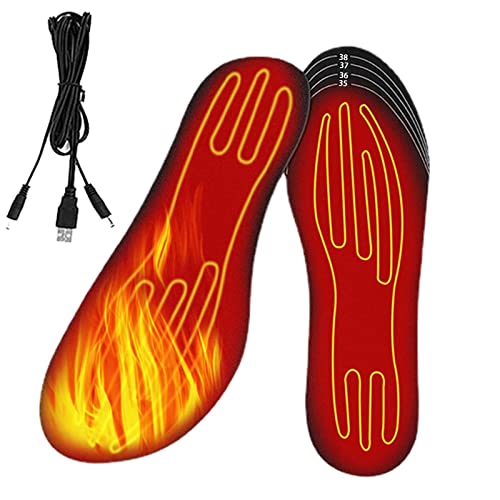 Fußwärmer Elektrische USB Heizeinlagen Einlegesohlen Für Schuhe Winter Fußwärmer Größe Kann Geschnitten Und Waschbar Werden Beheizbare Einlegesohlen Sohlenwärmer Wärmesohle Schuhheizung - 35-44 von Luckxing
