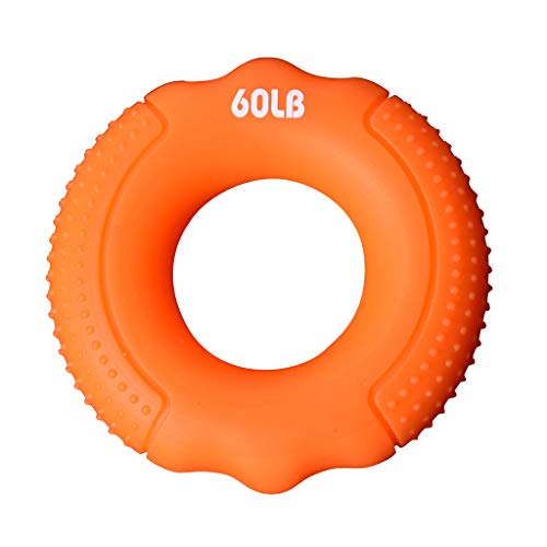 Expander Gel-Silika-Karpal-Ring Portable Trainer Handfinger Fitness & Yoga-Ausrüstung Therabänder (Orange, One Size) von Luckywaqng