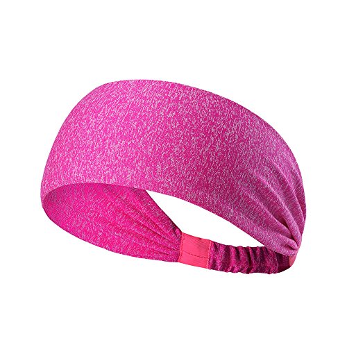 Luckywaqng Elastisches elastisches Haarband Kopfpackung für Haare Yoga-Laufsport-Elastik Widerstandsband Schwer (Hot pink, One Size) von Luckywaqng
