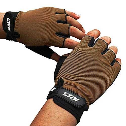 Luckywaqng Half Sports Gloves Fitness Radfahren Herren Antiskid Finger Handschuhe Wollhandschuhe Damen Winter (Khaki, S) von Luckywaqng