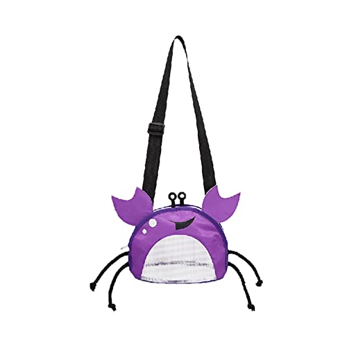 Luckywaqng Kinder süßes Strandtasche Baby Messenger Strandtasche Verstellbarer Riemen Reißverschlusstaschen Für Kleidung (Purple, One Size) von Luckywaqng