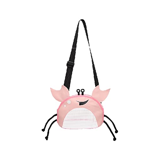 Luckywaqng Kinder süßes Strandtasche Baby Messenger Strandtasche Verstellbarer Riemen Reißverschlusstaschen Für Kleidung (Pink, One Size) von Luckywaqng