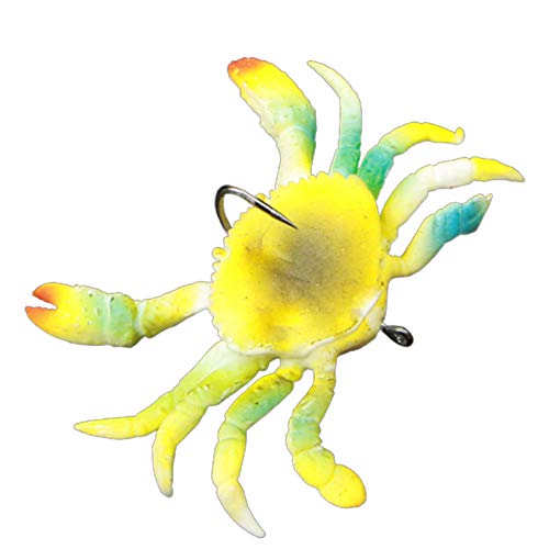 Luckywaqng Simulation Tackles Blackfish Crab neu Salzwasser-Köder- Köder- Angelruten Set Norwegen (Yellow, One Size) von Luckywaqng