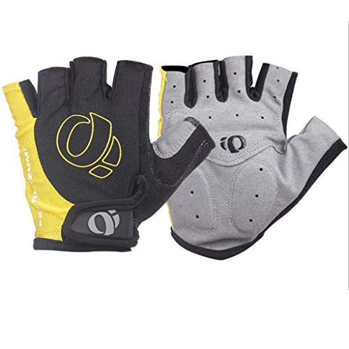 Luckywaqng Sports Gloves Gepolsterte, stoßdämpfende, rutschfeste Mountainbike-Handschuhe Fahrradwimpel Kinder (Yellow, L) von Luckywaqng