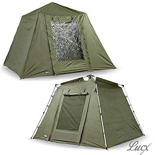 Lucx® Marder Bivvy + Winterskin 1-2 - 3 Mann Angelzelt + Überwurf Karpfenzelt + Overwrap 1-2 - 3 Man Fishing Tent 10.000mm Campingzelt von Lucx