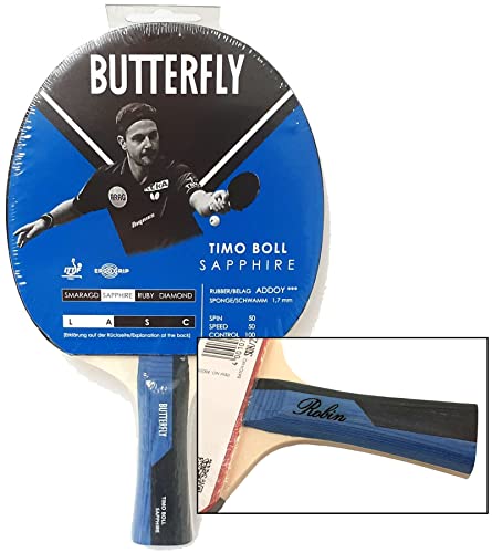 Timo Boll Sapphire Tischtennis Schläger von Butterfly mit individueller Gravur, die Geschenk Idee für Tischtennisspieler von Ludomax