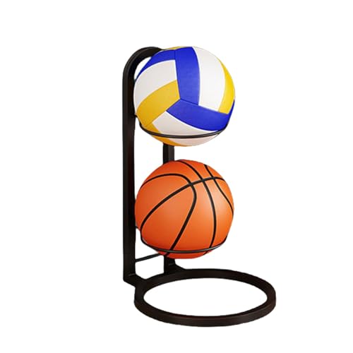 Lueear Vertikales Ball-Aufbewahrungsregal, Metall-Basketball-Halter, Sportgeräte-Organizer, Präsentationsständer, mehrschichtiges Ball-Organizer-Rack, Abnehmbarer vertikaler Präsentationsständer von Lueear