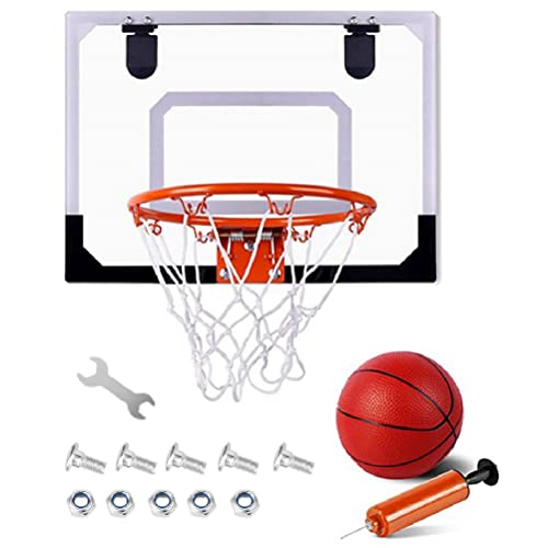 Luejnbogty Basketball Hoop Indoor Mini Basketball Set zum Aufhängen an der Tür, mit Ball und Pumpe, Sport-Set von Luejnbogty