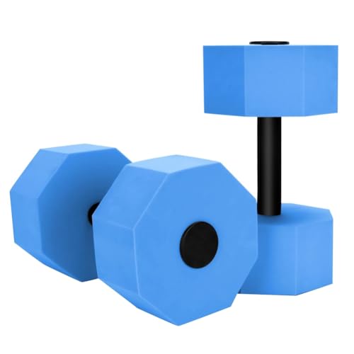 Luejnbogty Wasserhantel-Set für Poolgewichte, Schaumstoff-Schwimmwassermanschetten für Wasserübungen, Wasserfitnessgeräte (Blau) von Luejnbogty