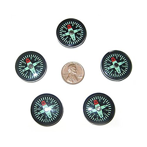 Lukasz 5 kleine Kompass, Überlebensknopf, Taschenformat, 25 mm von Lukasz