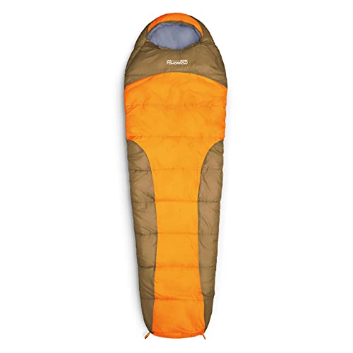 Lumaland Outdoor Schlafsack Mumienschlafsack, 230 x 80 cm, inklusive Packsack, 50 x 25 cm gepackt orange von Lumaland