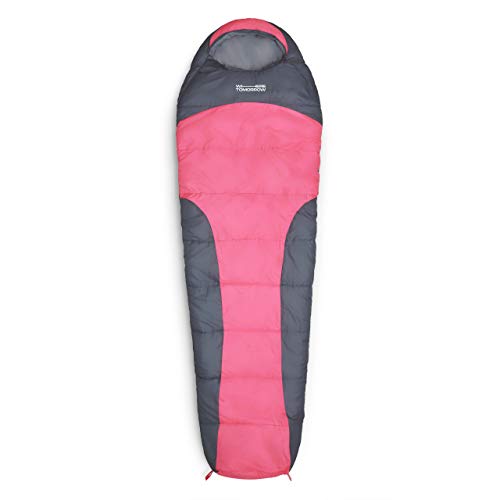 Lumaland Outdoor Schlafsack Mumienschlafsack, 230 x 80 cm, inklusive Packsack, 50 x 25 cm gepackt pink von Lumaland