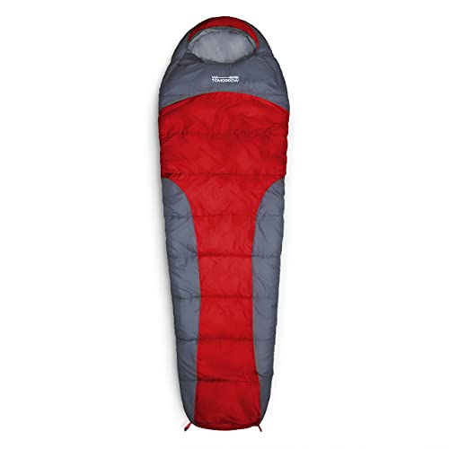 Lumaland Outdoor Schlafsack Mumienschlafsack, 230 x 80 cm, inklusive Packsack, 50 x 25 cm gepackt rot von Lumaland