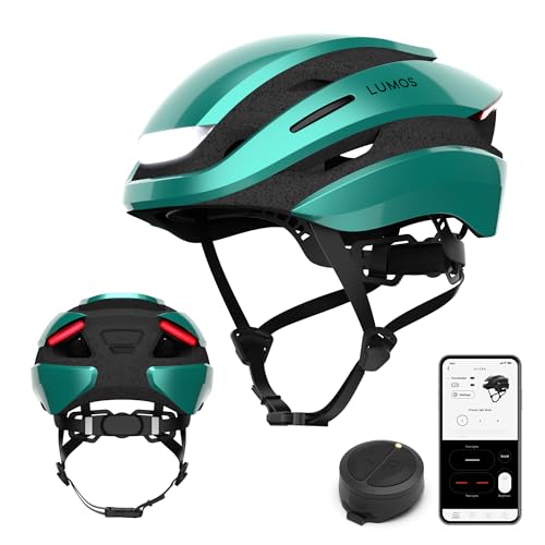 Lumos Ultra Smart-Helm | Fahrradhelm | Vorder- und Rücklicht (LED) | Blinker | Bremslichter | Bluetooth-Verbindung | Erwachsene: Herren, Damen (Aquamarine, Größe: XL) von Lumos