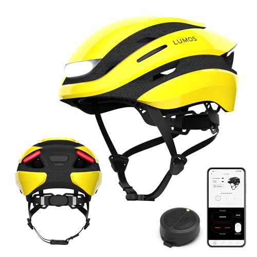 Lumos Ultra Smart-Helm | Fahrradhelm | Vorder- und Rücklicht (LED) | Blinker | Bremslichter | Bluetooth-Verbindung | Erwachsene: Herren, Damen (Raincoat Yellow, Größe: M-L)… von Lumos
