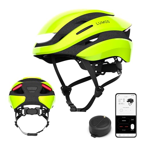 Lumos Ultra Smart-Helm | Fahrradhelm | Vorder- und Rücklicht (LED) | Blinker | Bremslichter | Bluetooth-Verbindung | Erwachsene: Herren, Damen (Electric Lime, Größe: M-L) von Lumos