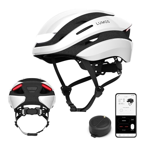 Lumos Ultra Smart-Helm | Fahrradhelm | Vorder- und Rücklicht (LED) | Blinker | Bremslichter | Bluetooth-Verbindung | Erwachsene: Herren, Damen (Jet White, Größe: S) von Lumos