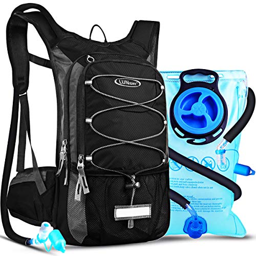 Lunidry Fahrradrucksack mit Trinkblase 3L, Laufrucksack Trinkrucksack 15L für Damen & Herren, Wasserdicht Sportrucksack Hydration Rucksack für MTB Ski Bike Outdoor Sport von Lunidry