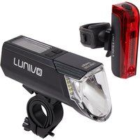 Lunivo Lynx F100 Daylight und Lynx R Brake A Rücklicht Akku-Beleuchtungsset von Lunivo