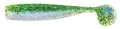 Lunker City Shaker 4,5" (11cm) | High-Action-Köder ++ 67! Farben verfügbar ++ Insgesamt 6 Größen ++ Hecht, Barsch, Zander++8 Köder pro Packung+++, Green Shad Flash von Lunker City