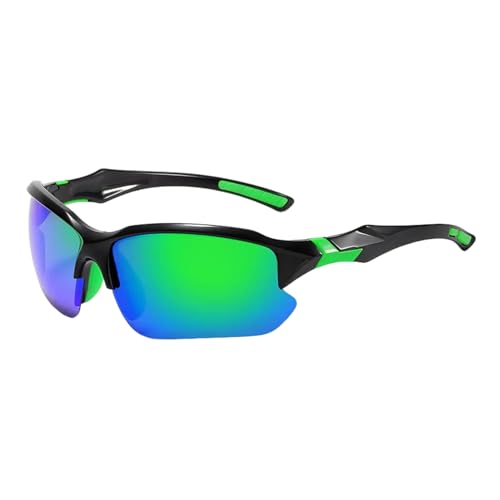 Luojuny Outdoor-Sonnenbrille zum Fahren, Radfahren, Sport, polarisierte Sonnenbrille mit Nasenpolster, leicht, tragbar, Sonnenschutz, Anti-UV Grün Schwarz von Luojuny