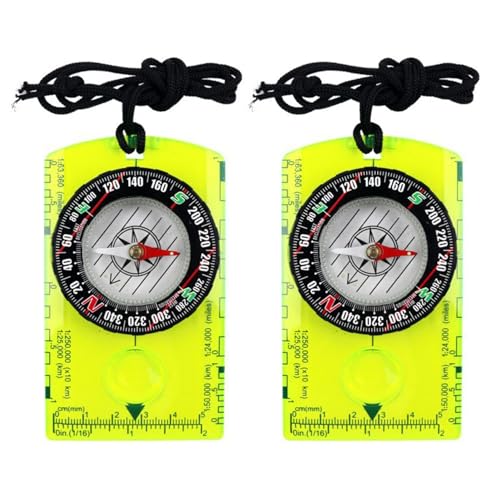 Luojuny Wasserdichter Kompass, genaue Positionierung, 2 Stück, Orientierungslauf, leicht zu lesen, kompakte Größe, tragbar, hohe Empfindlichkeit 2pcs von Luojuny