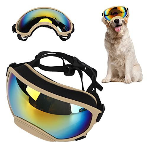 Luqeeg Hundebrille Hundesonnenbrille, Hundeskibrille UV-Schutz Windschutz Staubschutz Haustier-Sonnenbrille mit Verstellbarem Riemen für Mittelgroße oder Große Hunde von Luqeeg