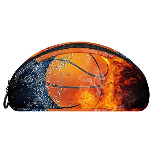 Mäppchen Basketball Ball Feuereis Weicher Reißverschluss-Bleistift-Organizer, Make-Up-Taschen von Lurnise