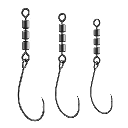 Luroad 10 Stück Rotate Fishing Rig Hooks, Wirbel Angeln für Forellen-Angeln, Forellenhaken Rotor-Haken Angelwirbel (Größe 4) von Luroad