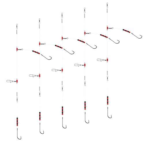 Luroad Angelvorfächer mit 2 Haken, Flapper-Rigs, 9,1 kg, Hauptschnur 36,3 kg, Mehrfarbig, ideal zum Fangen von Karpfen, Plattfisch, Sohle, Schollen, Tupfen von Luroad