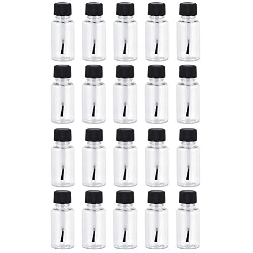 Lurrose 20Pcs Leere Nagellackflaschen Transparente Nagellackflasche Nagellack Flasche Klare Flaschen Reise Make- Up Behälter mit Kappe Und Pinsel (20Ml ) von Lurrose