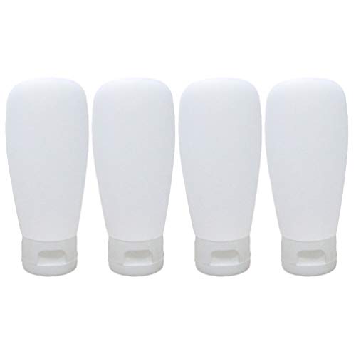 Lurrose 4Pcs 60Ml Reiseflaschen Auslaufsichere Silikonbehälter Quetschbarer Reiseröhrchen Nachfüllbare Kosmetikbehälter für Shampoo Conditioner Lotion Gesichtskörperwäsche von Lurrose