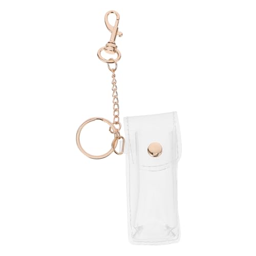 PVC Pouch Keychain Transparent Sleeve Fashion Lipstick Holder Key Rings (Golden Keychain) von Lurrose