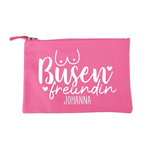 Lustapotheke® Busenfreundin Kosmetiktasche mit Aufdruck des Namens/Freundinnengeschenk 22 cm x 16,5 cm (B/H), PINK von Lustapotheke