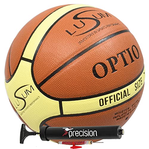 Lusum Optio Basketball für drinnen und draußen, PU-Leder, Größe 5, 6 und 7 von Lusum
