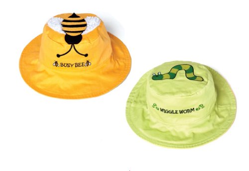 Luvali Kinder Hut UV Wende Sonnenhut Biene-Wurm, Green/Yellow, L von Luvali