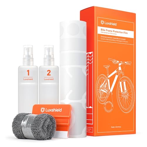 Luxshield Fahrrad Lackschutzfolie für Mountainbike, BMX, Rennrad, Trekkingrad etc. - 21-teiliges Rahmen-Set gegen Steinschlag - Transparent matt & selbstklebend Luxshield Fahrrad Lackschutzfolie für Mountainbike, BMX, Rennrad, Trekkingrad etc. - 21-teiliges Rahmen-Set gegen Steinschlag - Transparent matt & selbstklebend von Luxshield