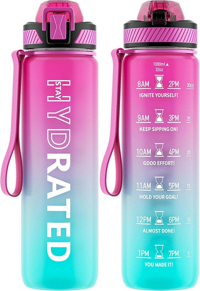 LuxusKollektion Becher Trinkflasche 1L BPA-Frei mit Strohhalm Sport Outdoorgboolean von LuxusKollektion