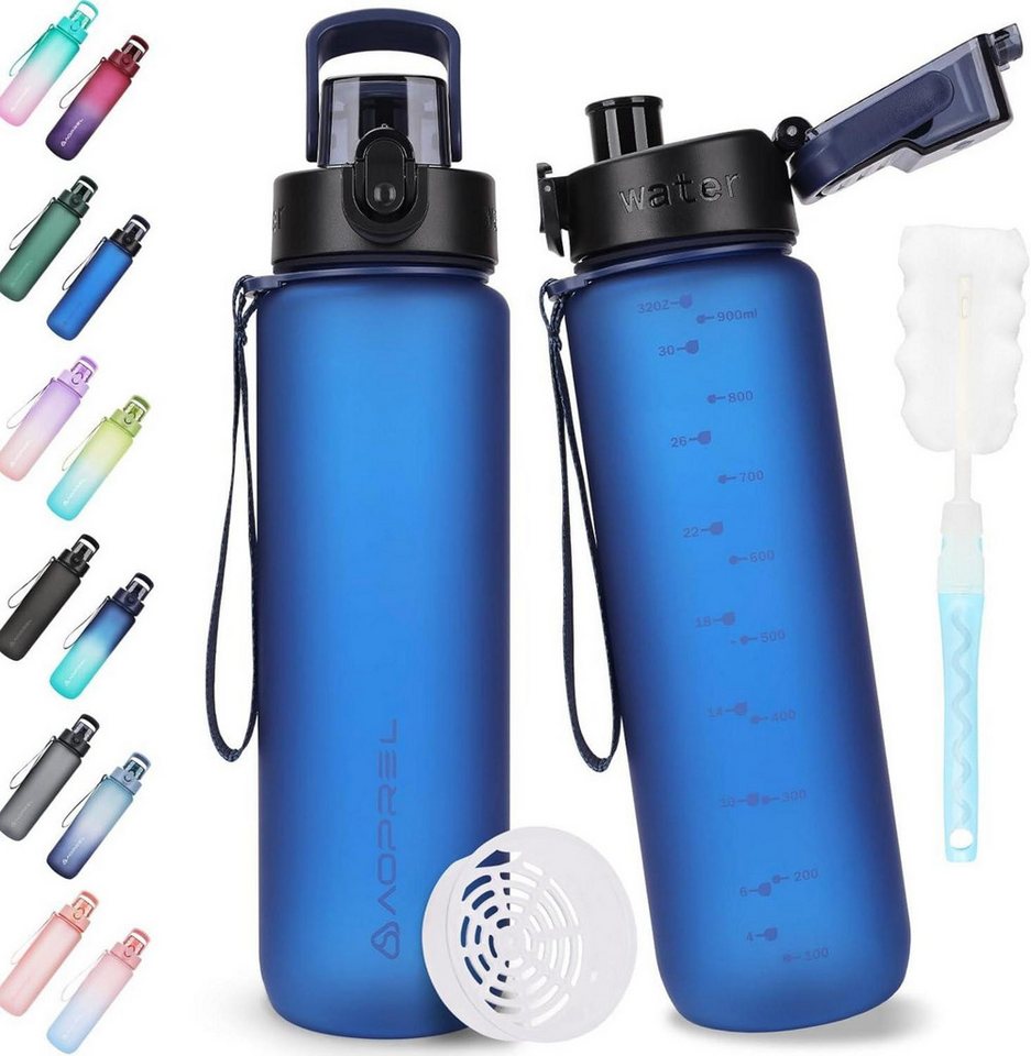 LuxusKollektion Becher Trinkflasche 1l BPA-frei Tritan Sport Auslaufsicher Blau von LuxusKollektion