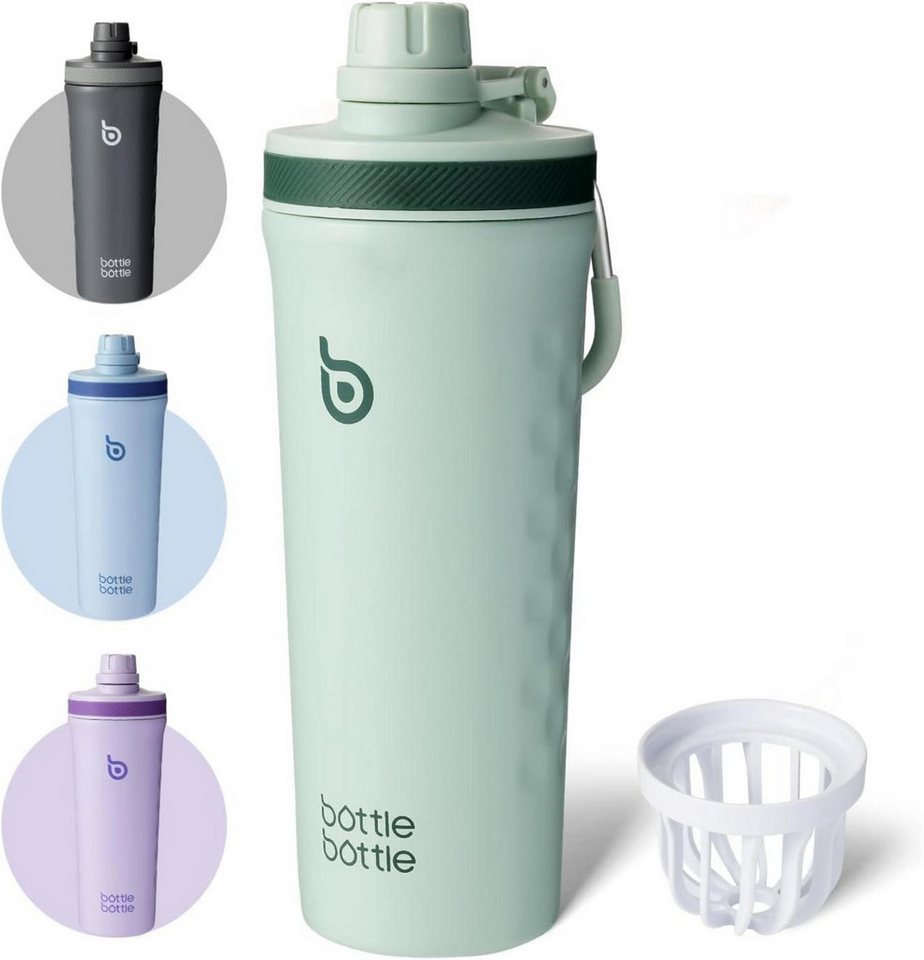LuxusKollektion Thermobecher Shaker Edelstahl Trinkflasche 26oz mit Mischkugel, Protein von LuxusKollektion